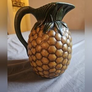 Vintage "Minton Majolica" style PINAPPLE Jug Vase Decor pottery